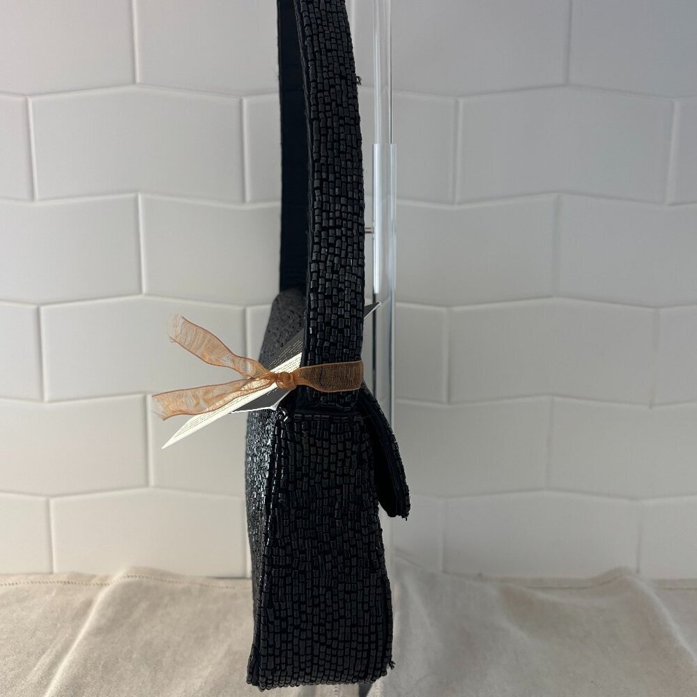 Made in India City Skyline Beaded Bundle - Shoulder Bag and Wristlet - Black - Picture 3 of 16